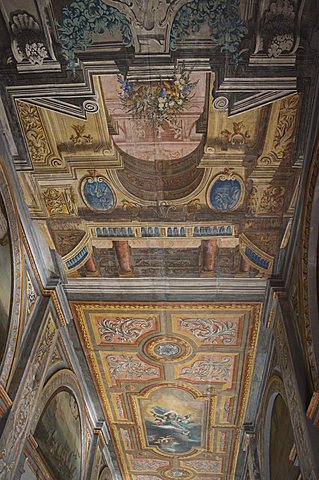 Highly decorated interior corridor, Grand Master's Palace, Valletta, Malta, Europe