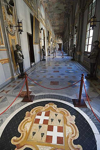 Mosaic in corridor, Grand Master's Palace, Valletta, Malta, Europe