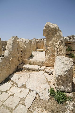 Mnajdra, a Megalithic temple constructed at the end of the third milennium BC, UNESCO World Heritage Site, Malta, Europe