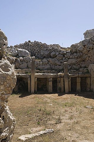 Ggantija, a prehistoric temple constructed around 3000 BC, UNESCO World Heritage Site, Gozo, Malta, Europe