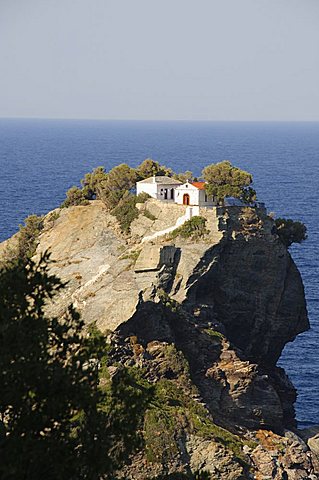 Church of Agios Ioannis, used in the film Mamma Mia for the wedding scene, Skopelos, Sporades Islands, Greek Islands, Greece, Europe