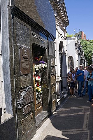 Grave of Eva Peron (Evita), Cementerio de la Recoleta, Cemetery in Recoleta, Buenos Aires, Argentina, South America