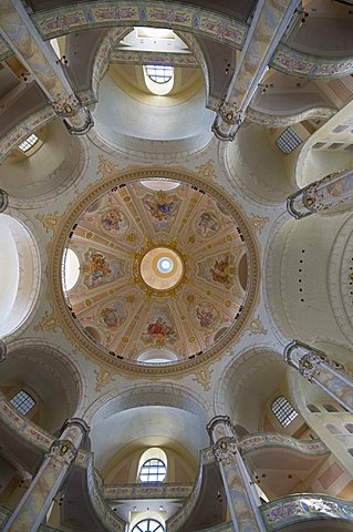 Interior of Frauenkirche (Church of Our Lady), Dresden, Saxony, Germany, Europe