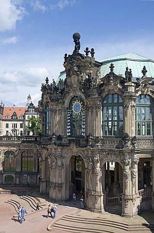 Glockenspiel Pavilion, Zwinger, Dresden, Saxony, Germany, Europe