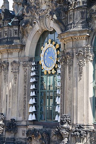 Glockenspiel Pavilion, Zwinger, Dresden, Saxony, Germany, Europe