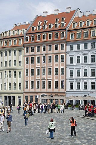 Square near the Frauenkirke, Dresden, Saxony, Germany, Europe