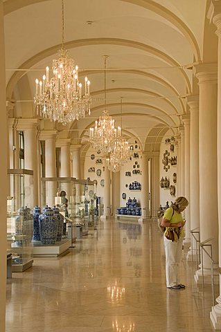 World famous porcelain collection in the Zwinger, Dresden, Saxony, Germany, Europe