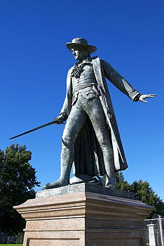 Statue of Colonel William Prescott, Bunker Hill, Charlestown, Boston, Massachusetts, New England, United States of America, North America