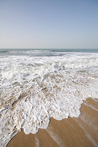 Beach at Ngala Lodge, situated between the resorts of Bakau and Fajara, near Banjul, Gambia, West Africa, Africa 