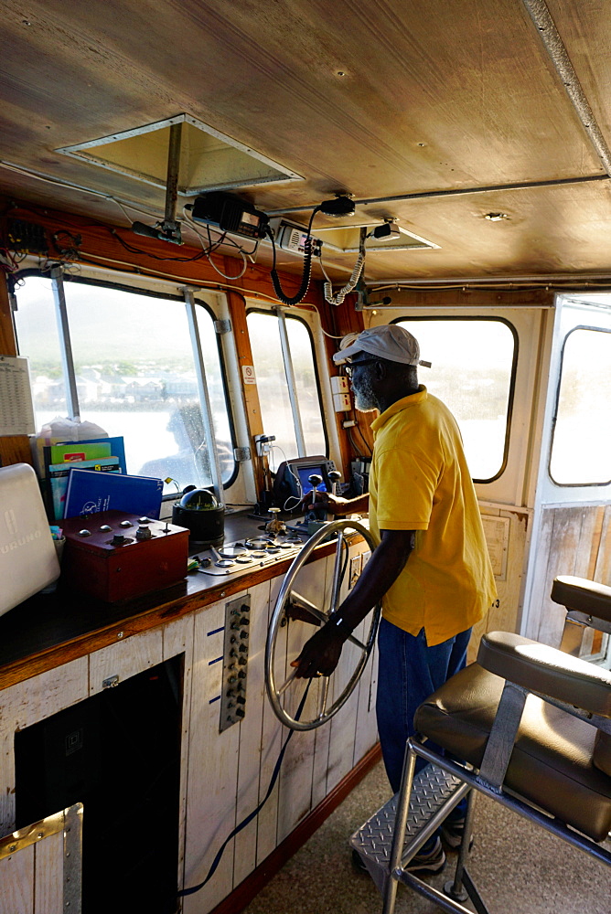 Ferry captain, St. Kitts and Nevis, Leeward Islands, West Indies, Caribbean, Central America