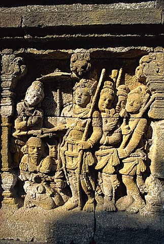 Detail, Buddhist temple, Borobudur, UNESCO World Heritage Site, Java, Indonesia, Southeast Asia, Asia