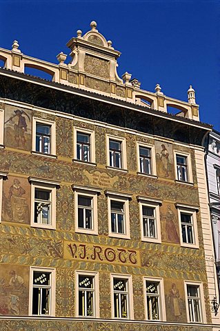 U Rotta, now a coffee house, Old Town Square, Prague, Czech Republic, Europe