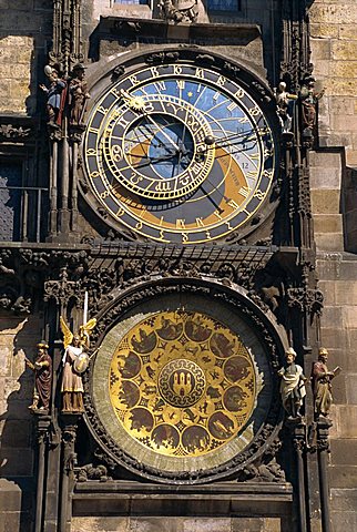 Astronomical clock, Old Town Square, Prague, Czech Republic, Europe