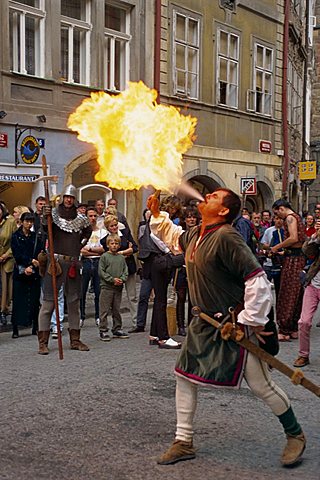 Medieval parade in the Little Quarter, Prague, Czech Republic, Europe