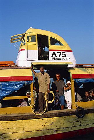 Ferry boats, Cochin harbour, Kerala state, India, Asia