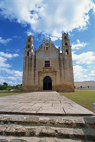 Iglesia de la Candelaria, a Franciscan church, Tecoh, Yucatan, Mexico, North America