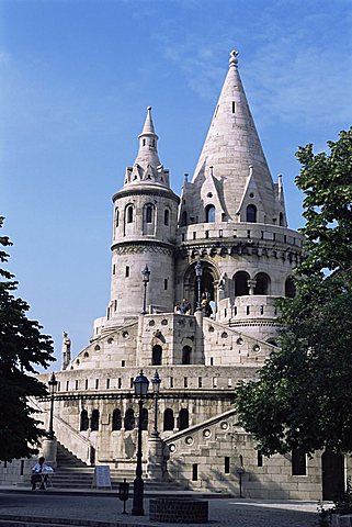 The Fisherman's Bastion in the castle area of old Buda, Budapest, Hungary, Europe