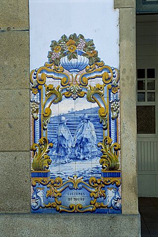 Azulejos, Pinhao railway station, Douro region, Portugal, Europe