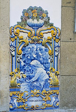 Pinhao railway station, famous for its azulejos tiles on port making, Douro region, Portugal, Europe