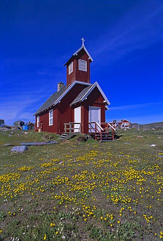 Church in Ilimanaq, formerly Claushavn, Greenland, Polar Regions