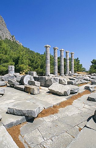 Temple of Athena, Priene, Anatolia, Turkey, Asia Minor, Asia