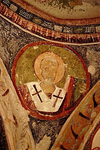 Church fresco in cave in Open Air Museum, Goreme, Cappadocia, Anatolia, Turkey, Asia Minor, Asia