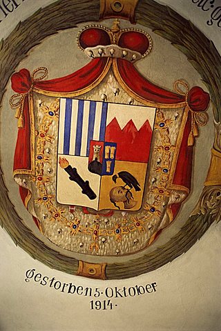 Coat of arms of the Swartzenberg family, the Castle, Cesky Krumlov, Czech Republic, Europe