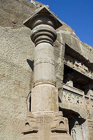 The Ellora Caves, temples cut into solid rock, UNESCO World Heritage Site, near Aurangabad, Maharashtra, India, Asia