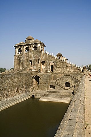 The Jahaz Mahal or Ships Palace in the Royal Enclave, Mandu, Madhya Pradesh state, India, Asia