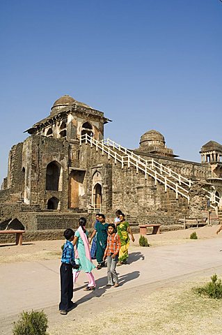 The Jahaz Mahal or Ships Palace in the Royal Enclave, Mandu, Madhya Pradesh state, India, Asia