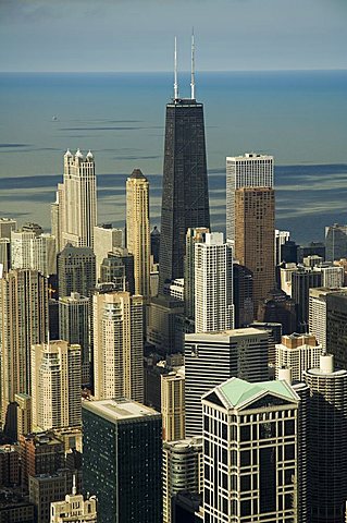 View of Chicago from the Sears Tower Sky Deck, Chicago, Illinois, USA