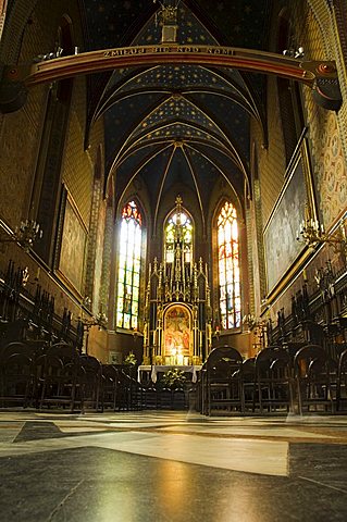 Interior of a Franciscan church, Krakow (Cracow), UNESCO World Heritage Site, Poland, Europe