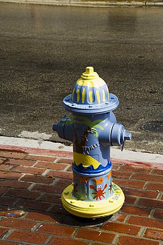 Painted fire hydrant, Key West, Florida, United States of America, North America