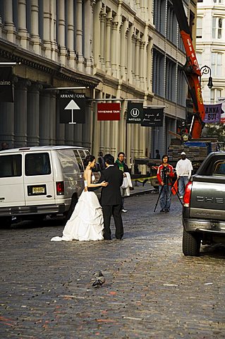 Wedding photo shoot in Soho, Manhattan, New York City, New York, United States of America, North America