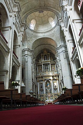 Interior of church at the Convent of San Francisco de Valdedios, Santiago de Compostela, Galicia, Spain, Europe