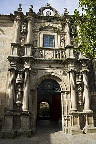 Entrance to College of Fonseca, Santiago de Compostela, Galicia, Spain