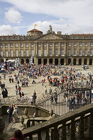 The Raxoi Palace, Plaza do Obradoiro, Santiago de Compostela, Galicia, Spain, Europe