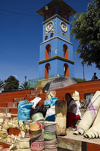 Clock Tower, Zaachila, Oaxaca, Mexico, North America