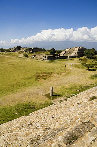 Looking southwest across the ancient Zapotec city of Monte Alban, UNESCO World Heritage Site, near Oaxaca City, Oaxaca, Mexico, North America