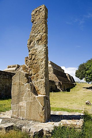 Stela with fragment of calendar, possibly part of a sundial, the ancient Zapotec city of Monte Alban, UNESCO World Heritage Site, near Oaxaca City, Oaxaca, Mexico, North America