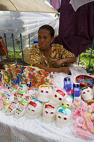 Day of the Dead sweets, in the market, Zaachila, Oaxaca, Mexico, North America