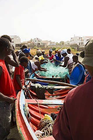 Fishing boats, Tarrafal, Santiago, Cape Verde Islands, Africa