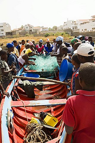 Fishing boats, Tarrafal, Santiago, Cape Verde Islands, Africa