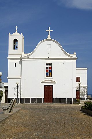 Church on main square at Ponto do Sol, Ribiera Grande, Santo Antao, Cape Verde Islands, Africa