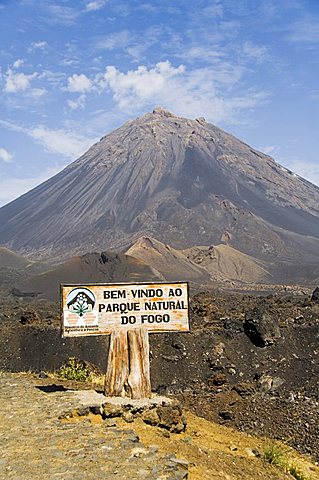 Pico de Fogo volcano in the background, Fogo (Fire), Cape Verde Islands, Africa