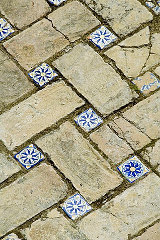 Azulejos tile work in the Mudejar style, Real Alcazar, Santa Cruz district, Seville, Andalusia (Andalucia), Spain, Europe