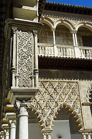 Patio de las Doncellas (Patio of the Maidens), Real Alcazar, UNESCO World Heritage Site, Santa Cruz district, Seville, Andalusia (Andalucia), Spain