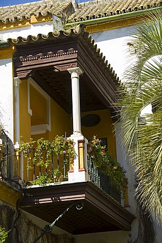 Gardens in the Casa de Pilatos, Santa Cruz district, Seville, Andalusia, Spain, Europe