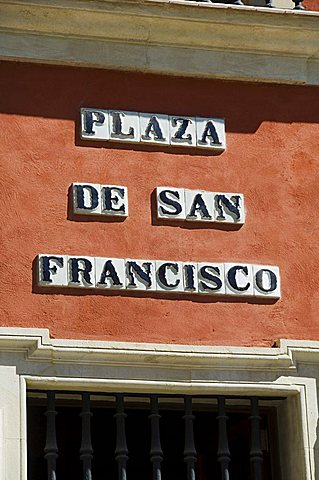 Main shopping district, Plaza de San Francisco, near Sierpes Street, Seville, Andalusia, Spain