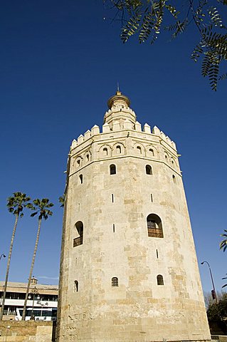 Torre del Oro, El Arenal district, Seville, Andalusia, Spain, Europe